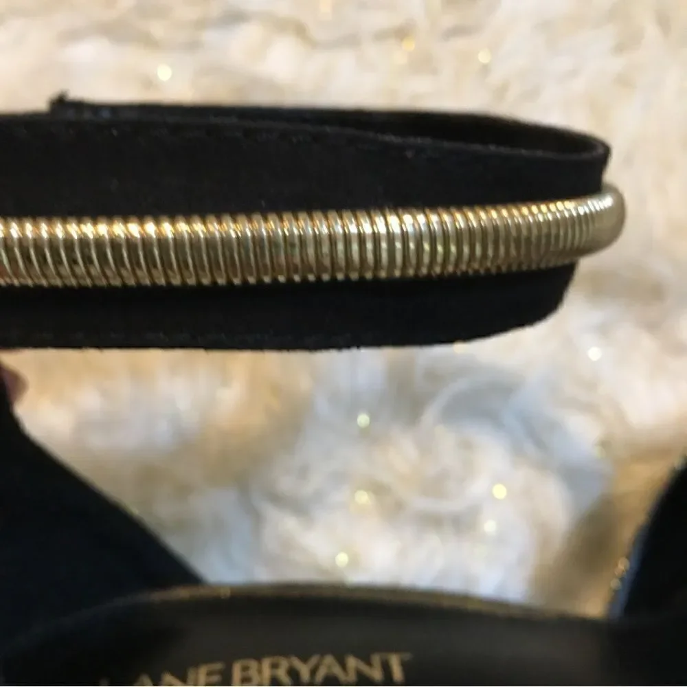 Lane Bryant Gold Shimmer Ankle bracelet heels‎